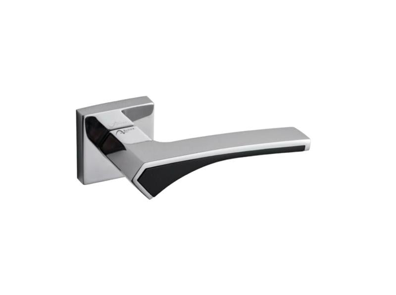 Poignée de porte Merve avec rosace, chrome noir